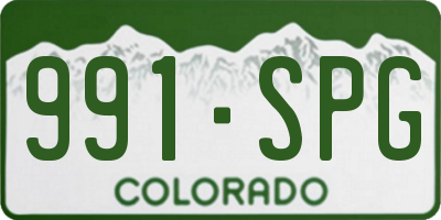 CO license plate 991SPG