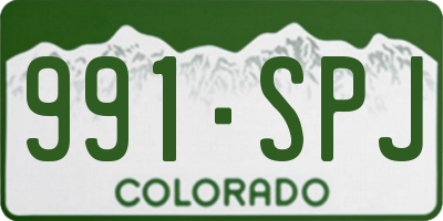 CO license plate 991SPJ