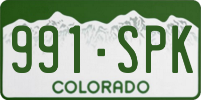 CO license plate 991SPK