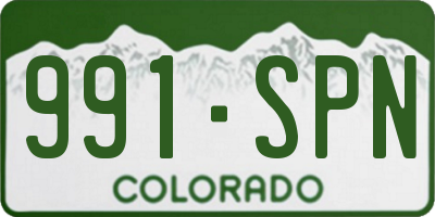 CO license plate 991SPN