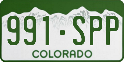 CO license plate 991SPP