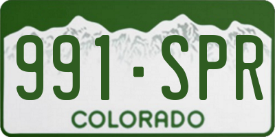 CO license plate 991SPR