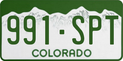CO license plate 991SPT