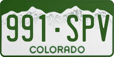 CO license plate 991SPV