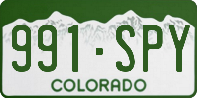 CO license plate 991SPY