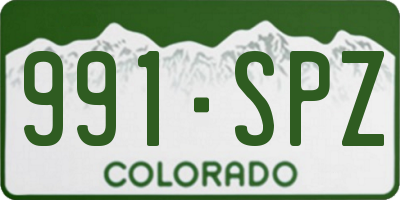 CO license plate 991SPZ