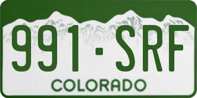 CO license plate 991SRF