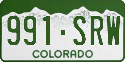 CO license plate 991SRW