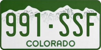 CO license plate 991SSF