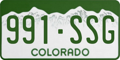 CO license plate 991SSG