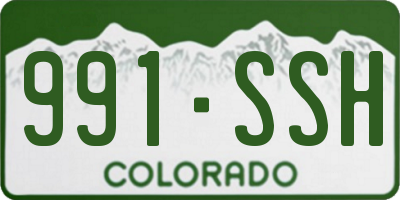 CO license plate 991SSH