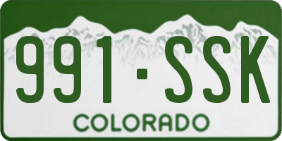 CO license plate 991SSK