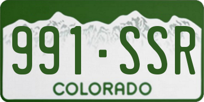 CO license plate 991SSR