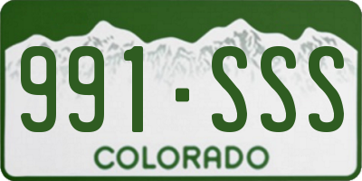 CO license plate 991SSS