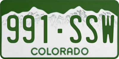 CO license plate 991SSW