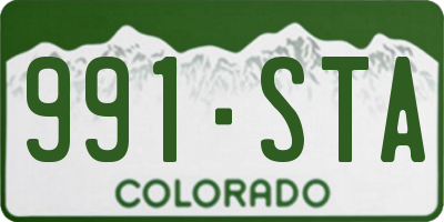 CO license plate 991STA