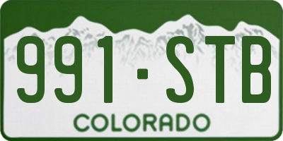 CO license plate 991STB