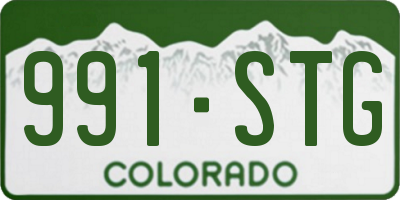 CO license plate 991STG