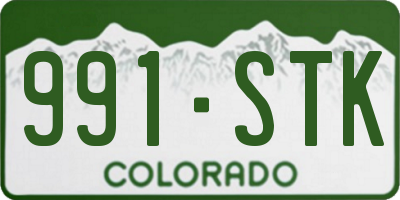 CO license plate 991STK