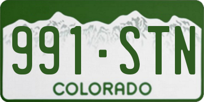 CO license plate 991STN