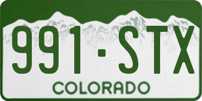 CO license plate 991STX