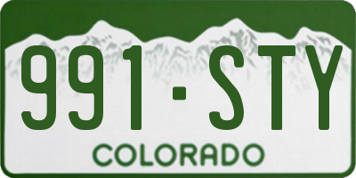 CO license plate 991STY