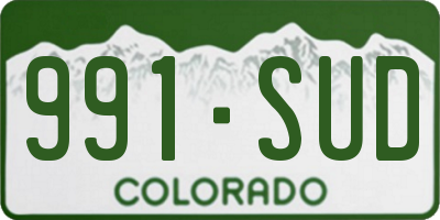 CO license plate 991SUD