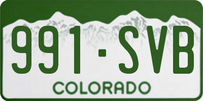 CO license plate 991SVB