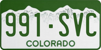 CO license plate 991SVC