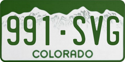 CO license plate 991SVG