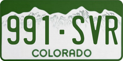 CO license plate 991SVR