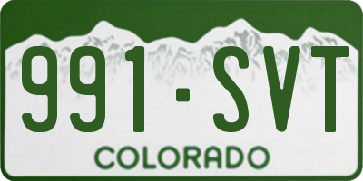 CO license plate 991SVT