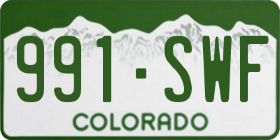 CO license plate 991SWF