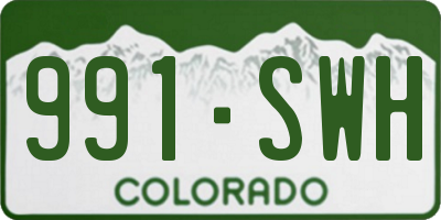 CO license plate 991SWH