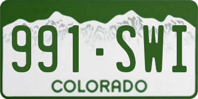 CO license plate 991SWI