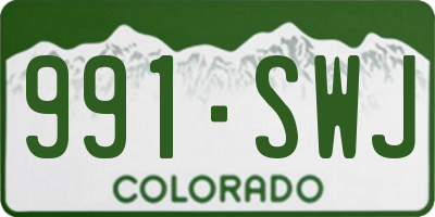 CO license plate 991SWJ