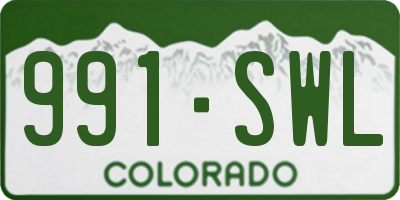 CO license plate 991SWL