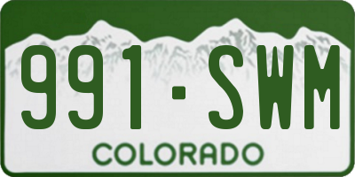 CO license plate 991SWM