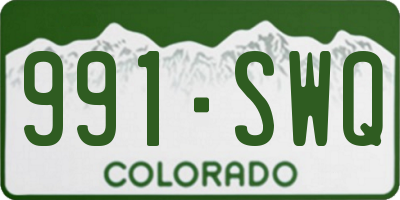 CO license plate 991SWQ