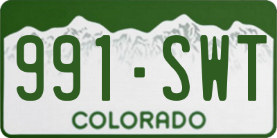 CO license plate 991SWT