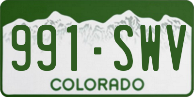 CO license plate 991SWV