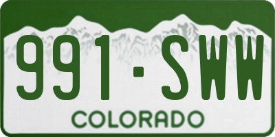 CO license plate 991SWW