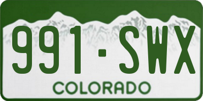 CO license plate 991SWX