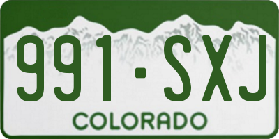 CO license plate 991SXJ