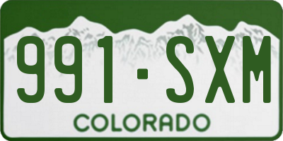 CO license plate 991SXM