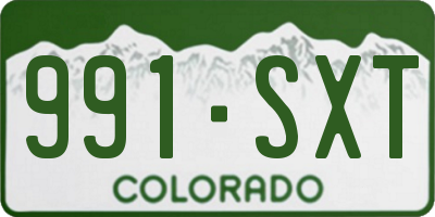 CO license plate 991SXT