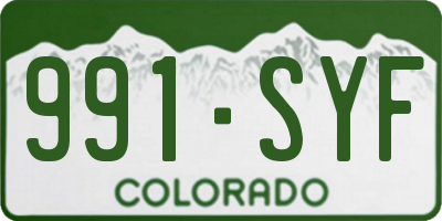 CO license plate 991SYF