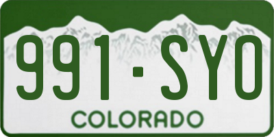 CO license plate 991SYO
