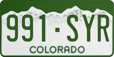 CO license plate 991SYR