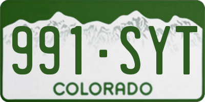 CO license plate 991SYT